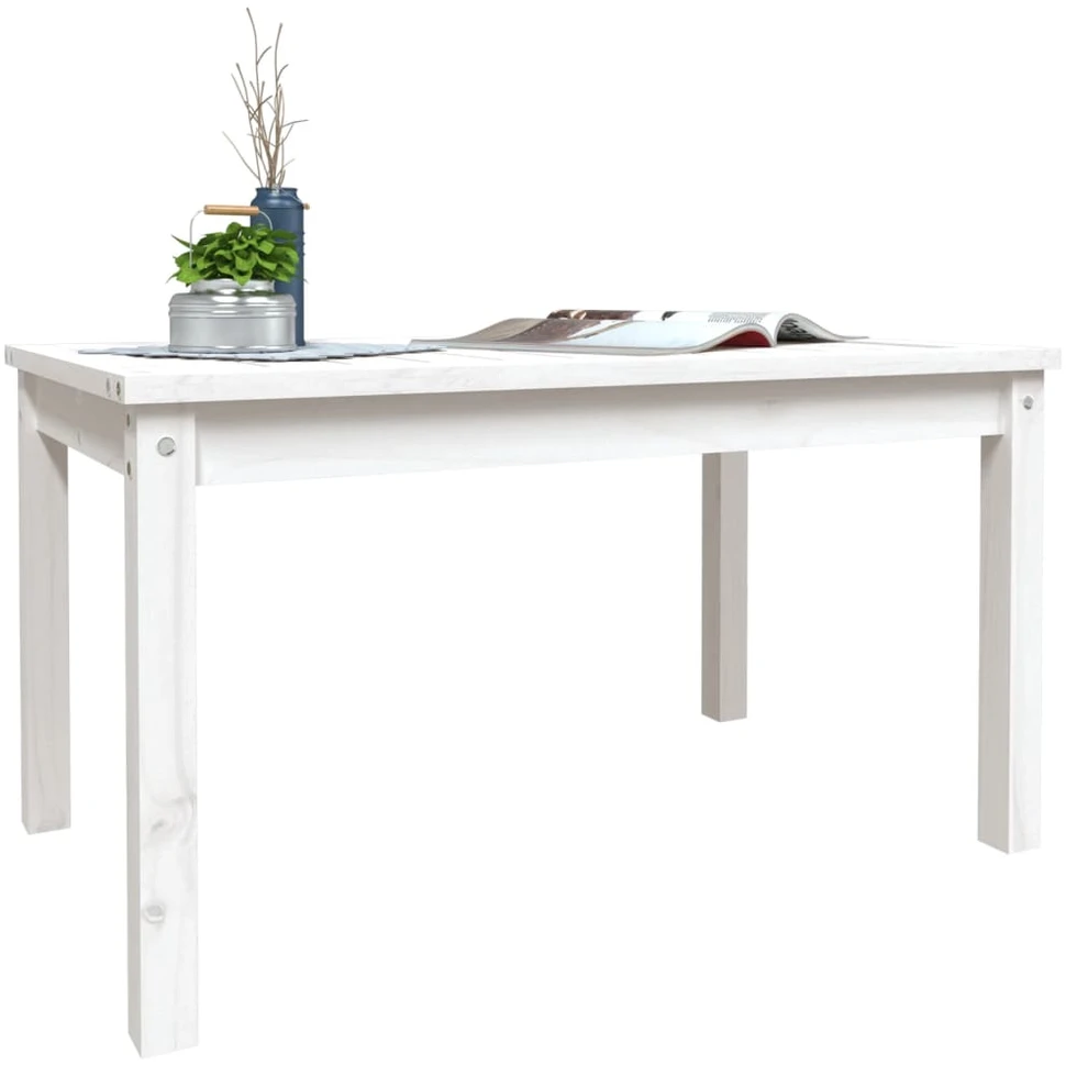 Sodo stalas, baltas, 82,5x50,5x45cm, pušies medienos masyvas