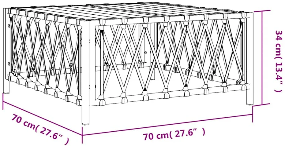 Sodo stalas, baltos spalvos, 89cm, plastikas