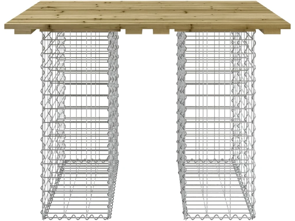 Sodo suoliukas, 100x102x72cm, pušis, gabiono dizaino
