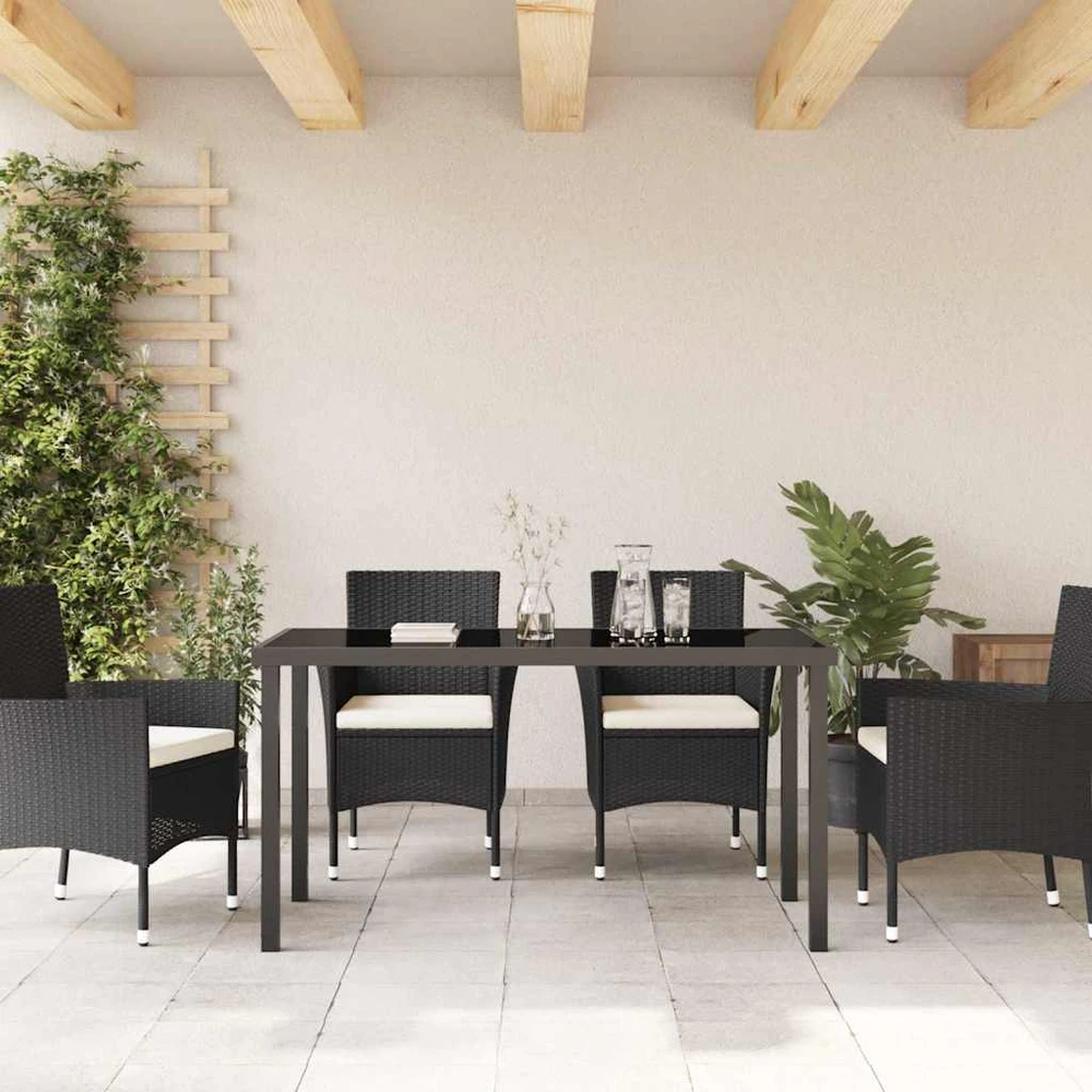 Sodo stalas Juoda 140 x 70 x 73 cm metalas