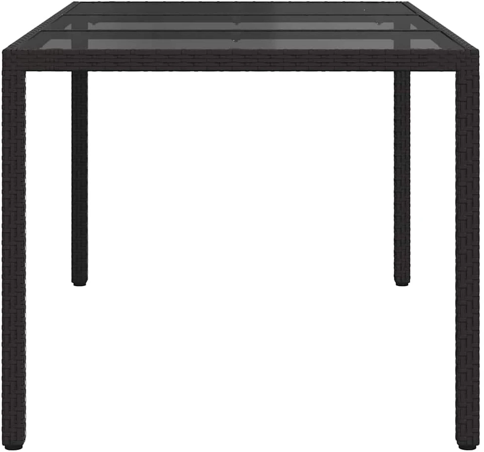 Sodo stalas Juoda 150 x 90 x 75 cm poliratanas