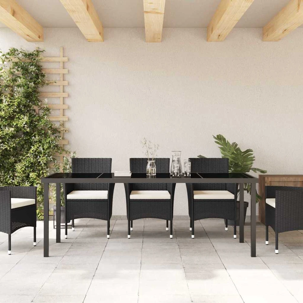 Sodo stalas Juoda 200 x 80 x 73 cm metalas