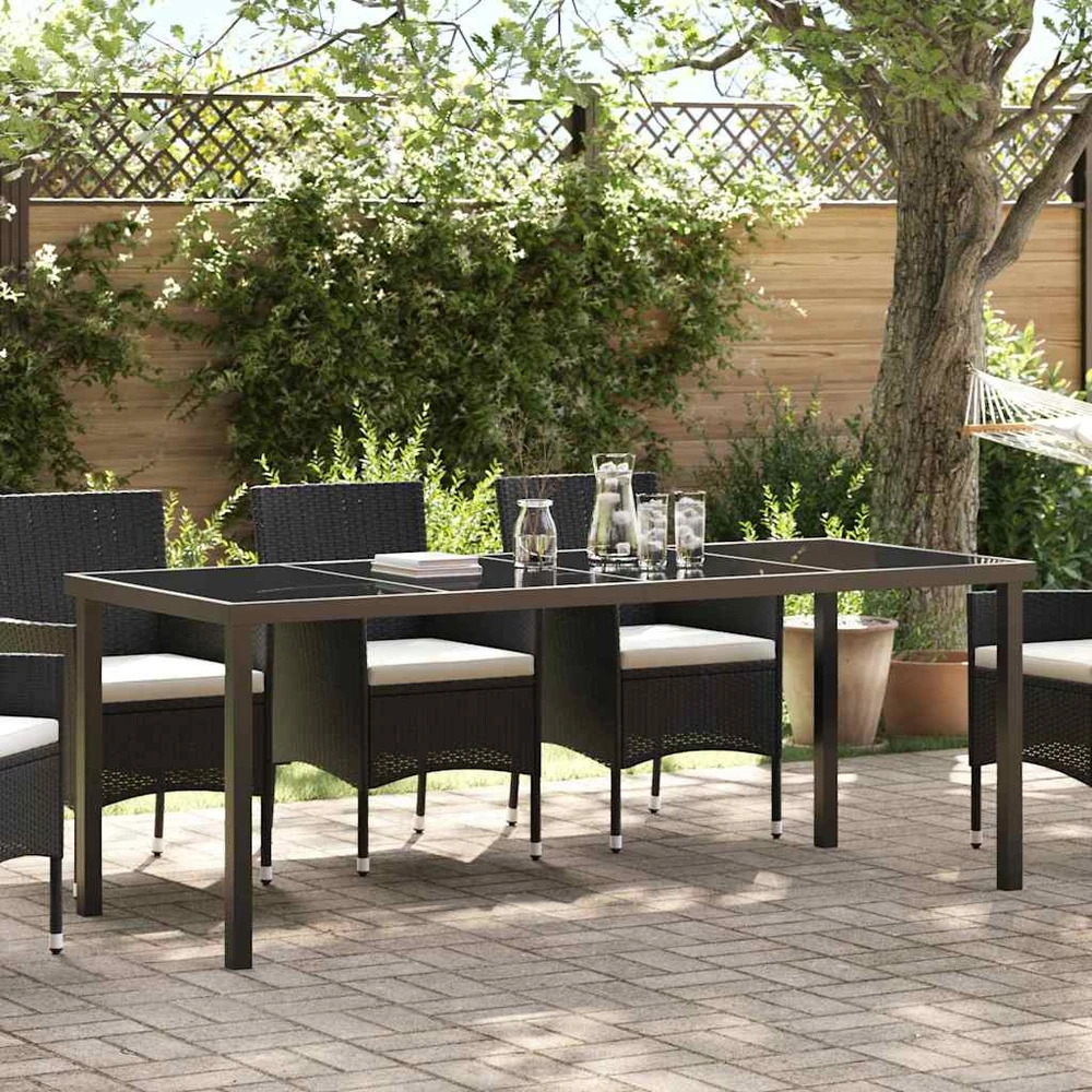 Sodo stalas Juoda 200 x 80 x 73 cm metalas