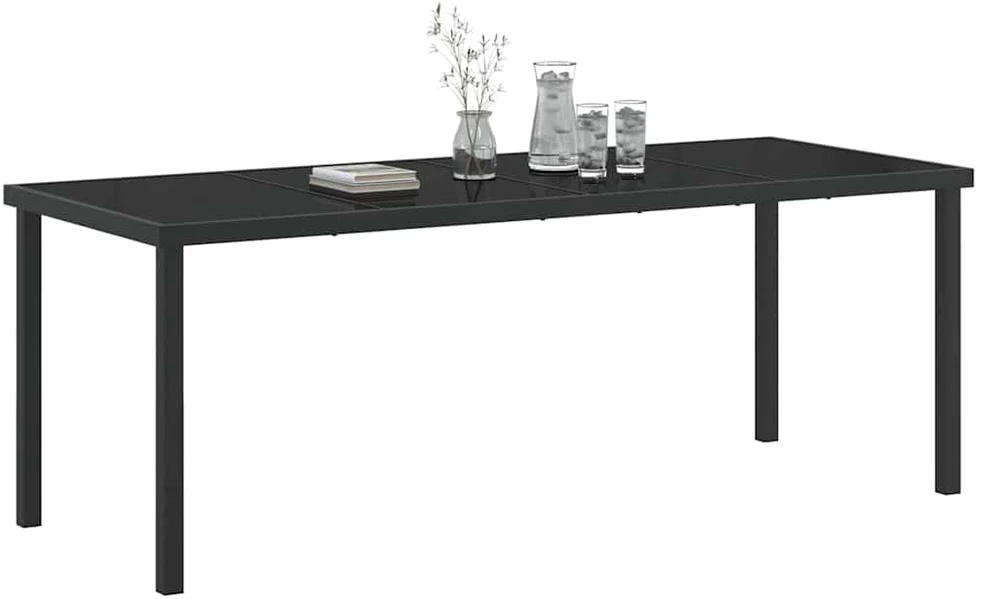 Sodo stalas Juoda 200 x 80 x 73 cm metalas