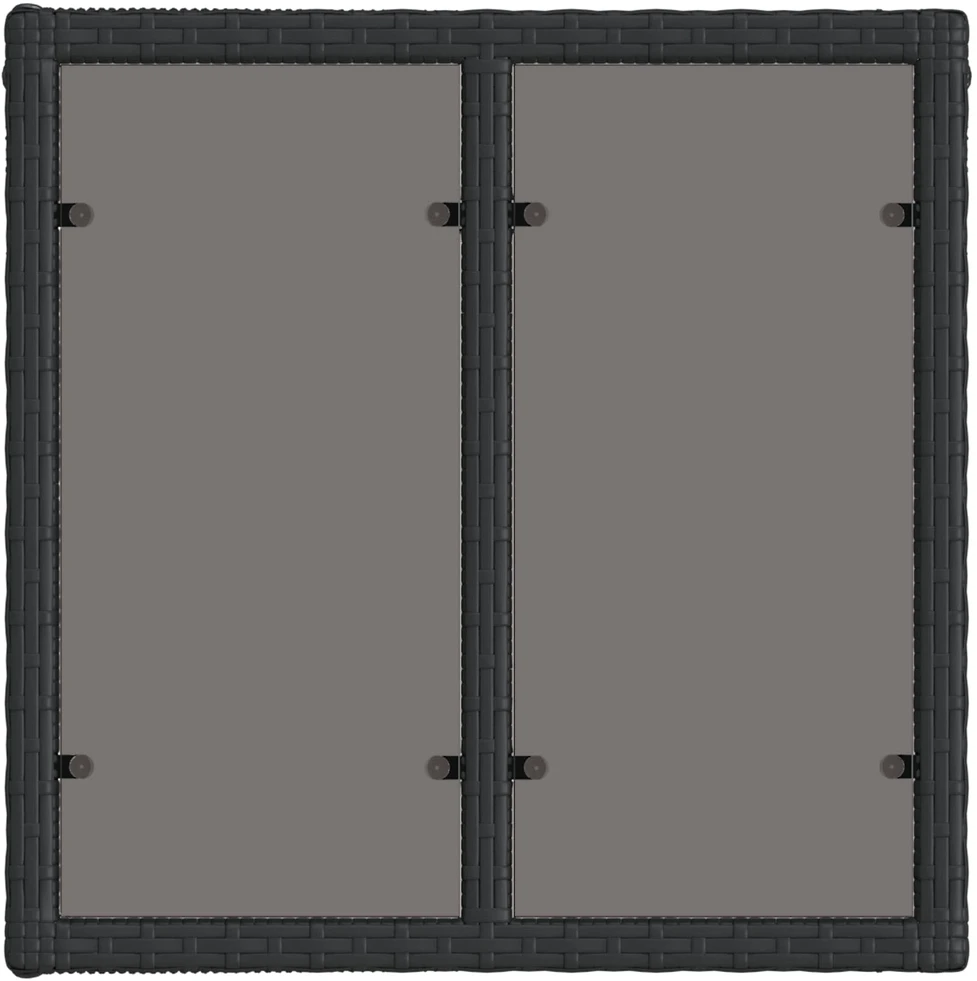 Sodo stalas Juoda 55 x 55 x 37 cm PE Rattan ir Stiklas