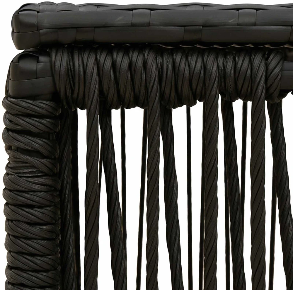 Sodo stalas Juoda 55 x 55 x 37 cm PE Rattan ir Stiklas