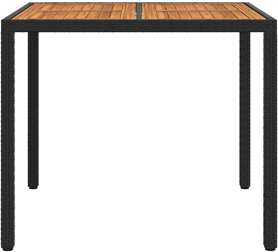 Sodo stalas Juoda 90 x 90 x 75 cm poliratanas