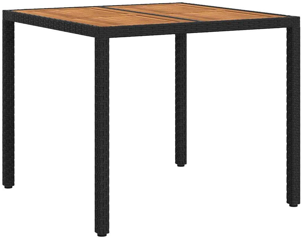 Sodo stalas Juoda 90 x 90 x 75 cm poliratanas