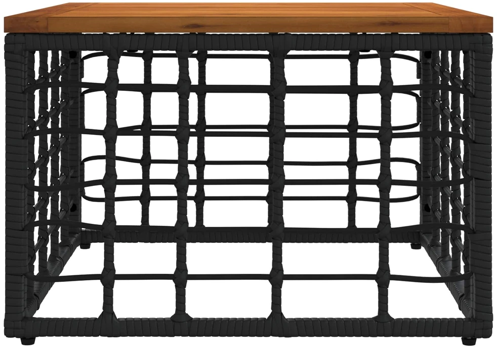 Sodo stalas Juoda ir natūrali 55 x 55 x 37 cm