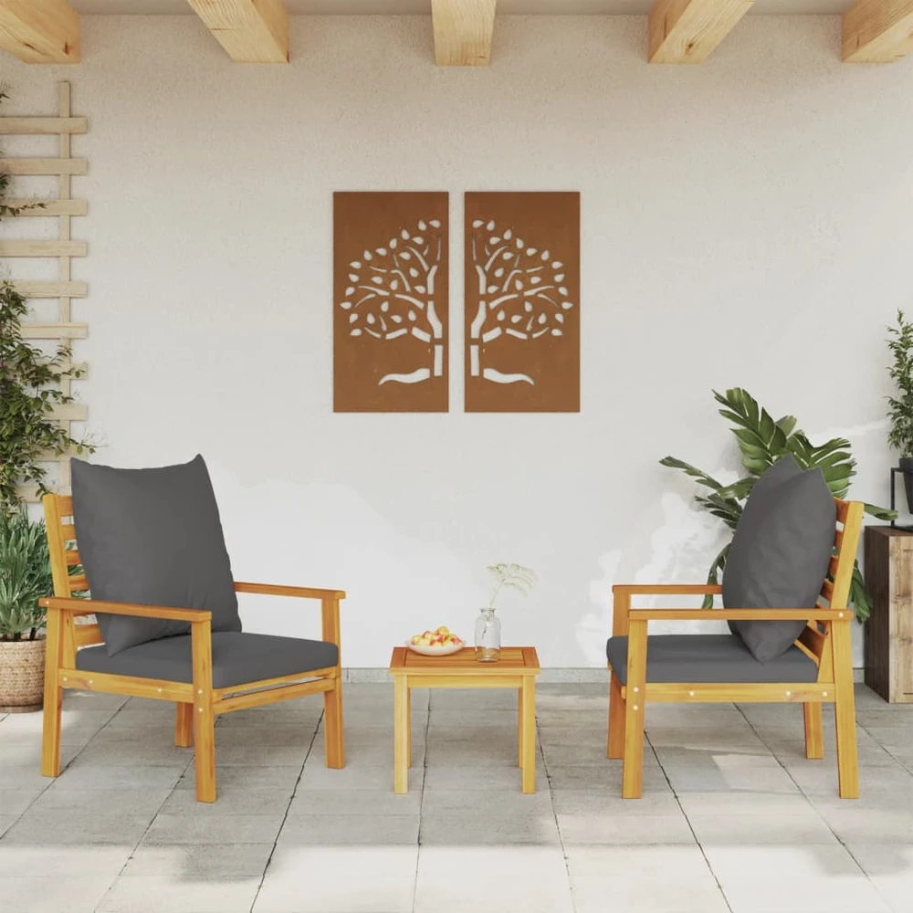 Sodo stalas, juodas, 150x90x74cm, aliuminis ir WPC