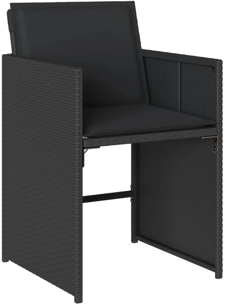 Sodo stalas, juodos spalvos, 110x53x72cm, stiklas, poliratanas