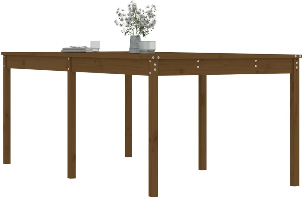 Sodo stalas, medaus rudas, 203,5x100x76cm, pušies masyvas