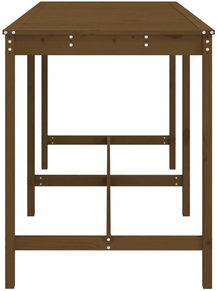 Sodo stalas, medaus rudas, 203,5x90x110cm, pušies masyvas