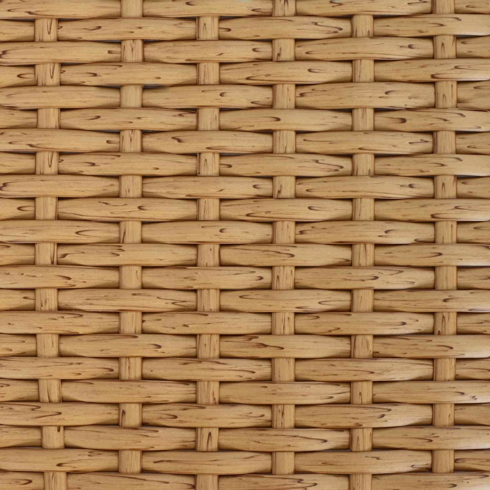 Sodo stalas Natūrali 55 x 55 x 37 cm PE Rattan ir Stiklas
