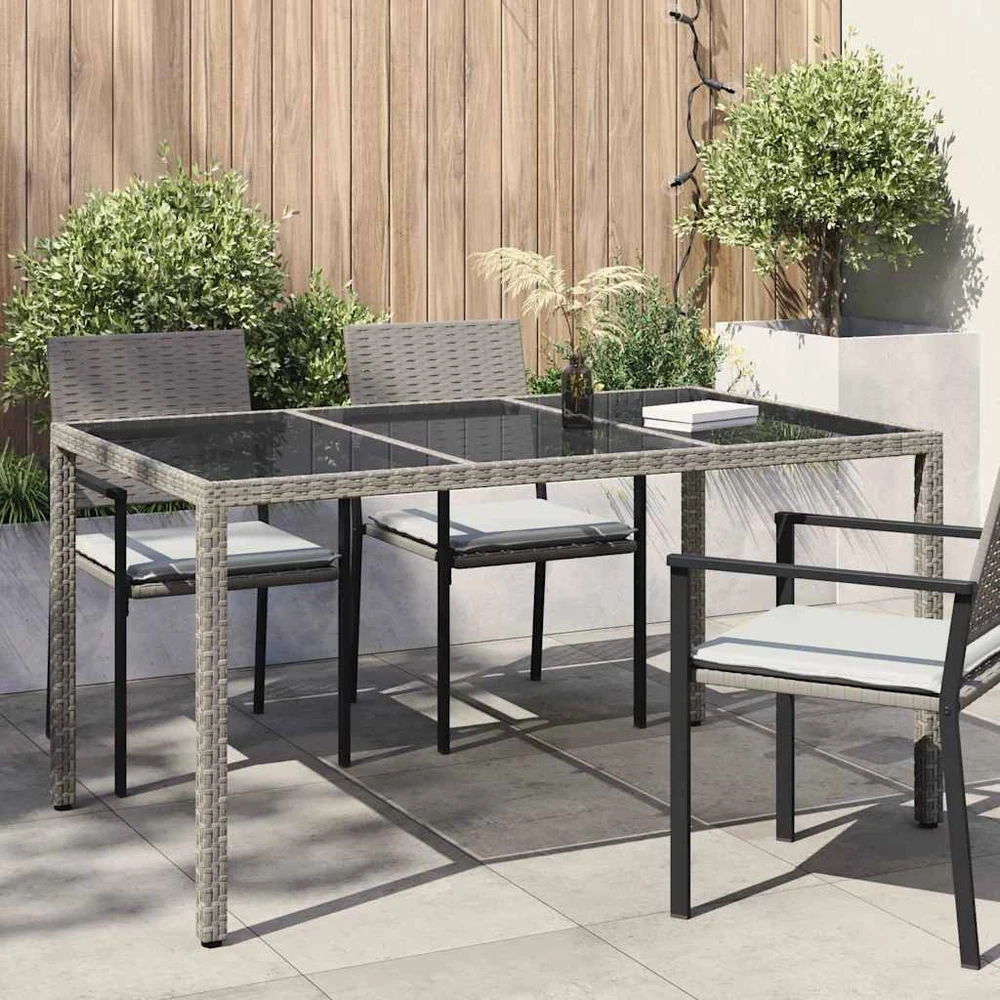 Sodo stalas Pilka 150 x 90 x 75 cm poliratanas