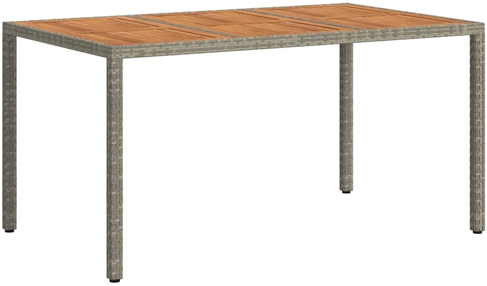 Sodo stalas Pilka 150 x 90 x 75 cm poliratanas