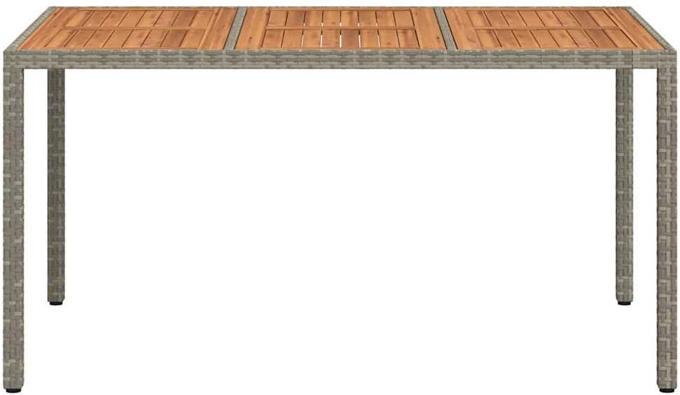 Sodo stalas Pilka 150 x 90 x 75 cm poliratanas