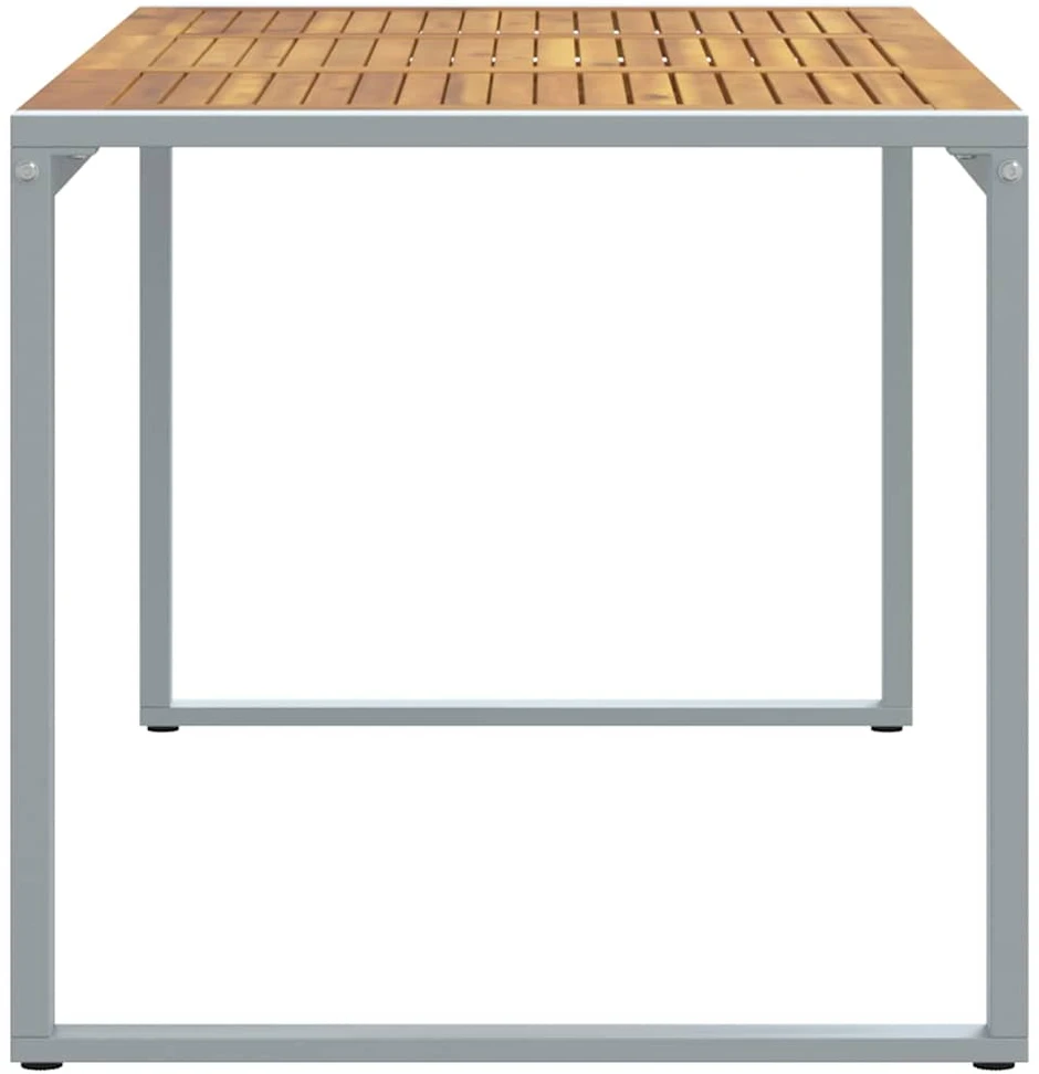 Sodo stalas Pilka 160 x 80 x 75 cm Kietos akacijos mediena