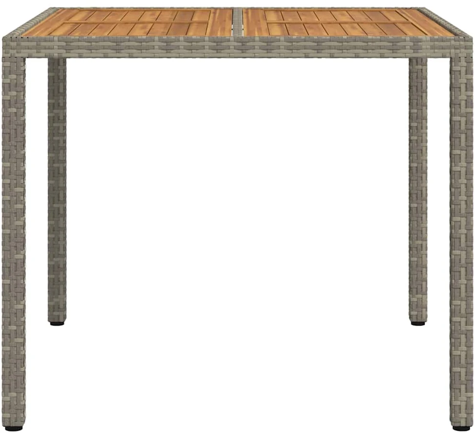 Sodo stalas Pilka 90 x 90 x 75 cm poliratanas