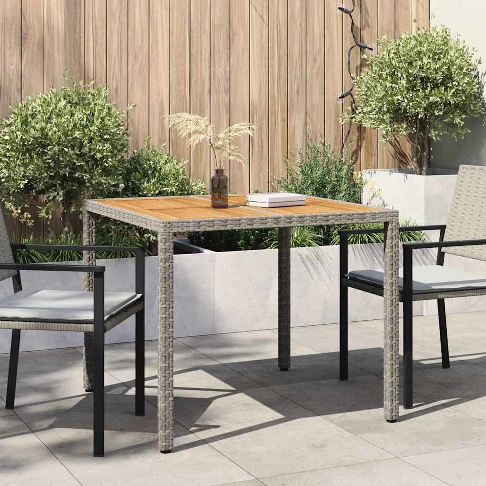 Sodo stalas Pilka 90 x 90 x 75 cm poliratanas