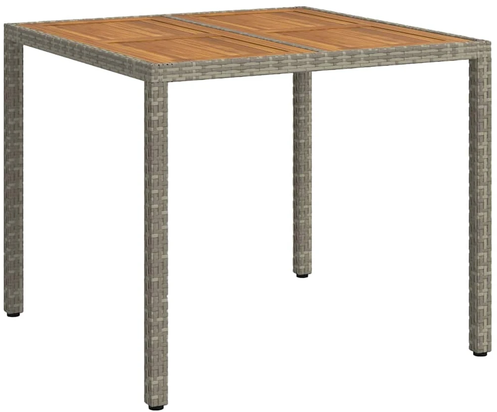 Sodo stalas Pilka 90 x 90 x 75 cm poliratanas