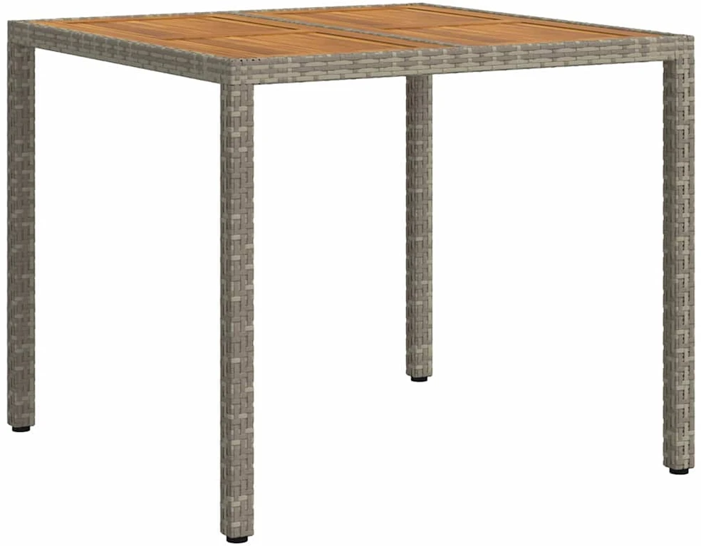 Sodo stalas Pilka 90 x 90 x 75 cm poliratanas