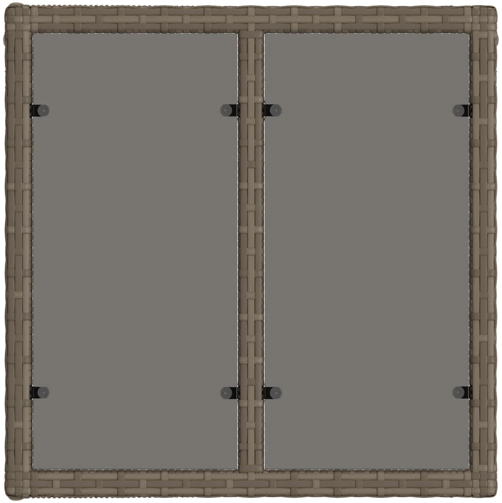 Sodo stalas Pilka ir juoda 55 x 55 x 37 cm PE Rattan ir Stiklas