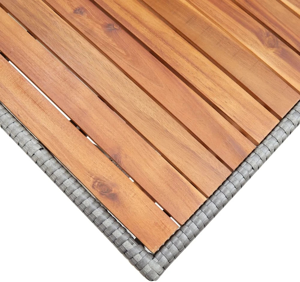 Sodo stalas, pilkas, 120x70x66cm, akacijos medienos masyvas