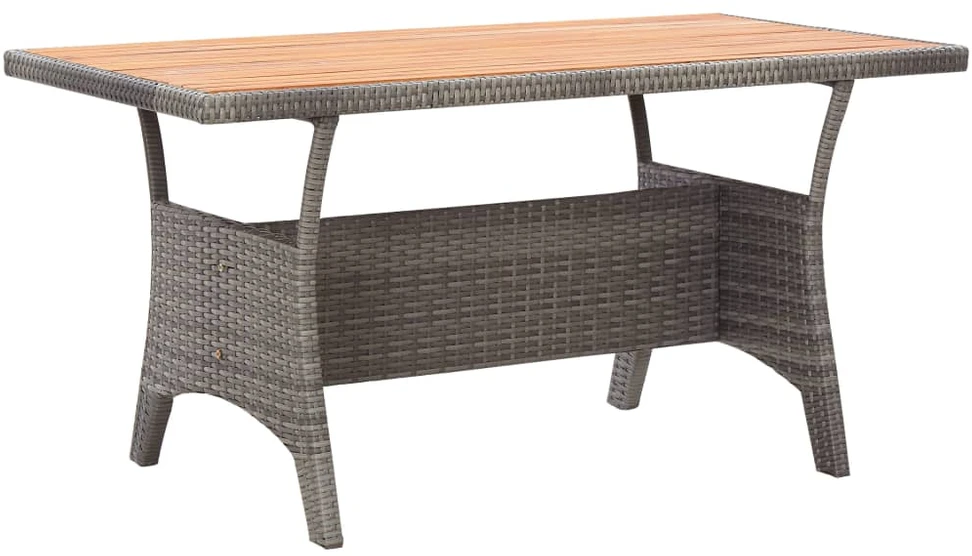Sodo stalas, pilkas, 120x70x66cm, akacijos medienos masyvas