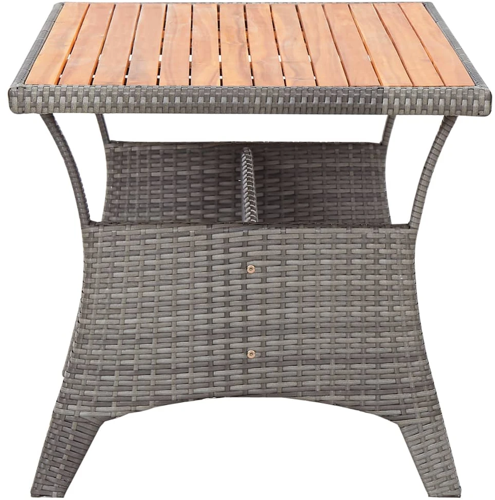 Sodo stalas, pilkas, 120x70x66cm, akacijos medienos masyvas