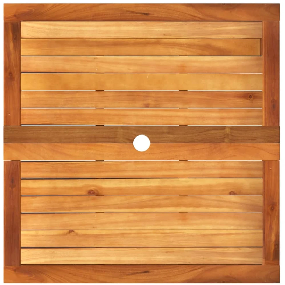 Sodo stalas, pilkas, 80x80x75cm, poliratanas ir akacija