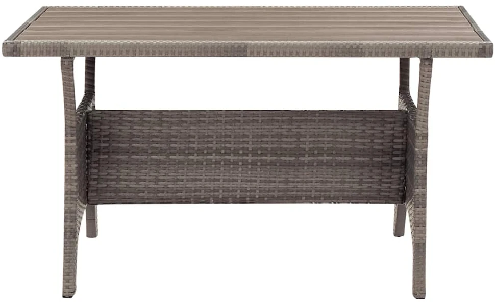 Sodo stalas, pilkos spalvos, 120x70x66cm, poliratanas