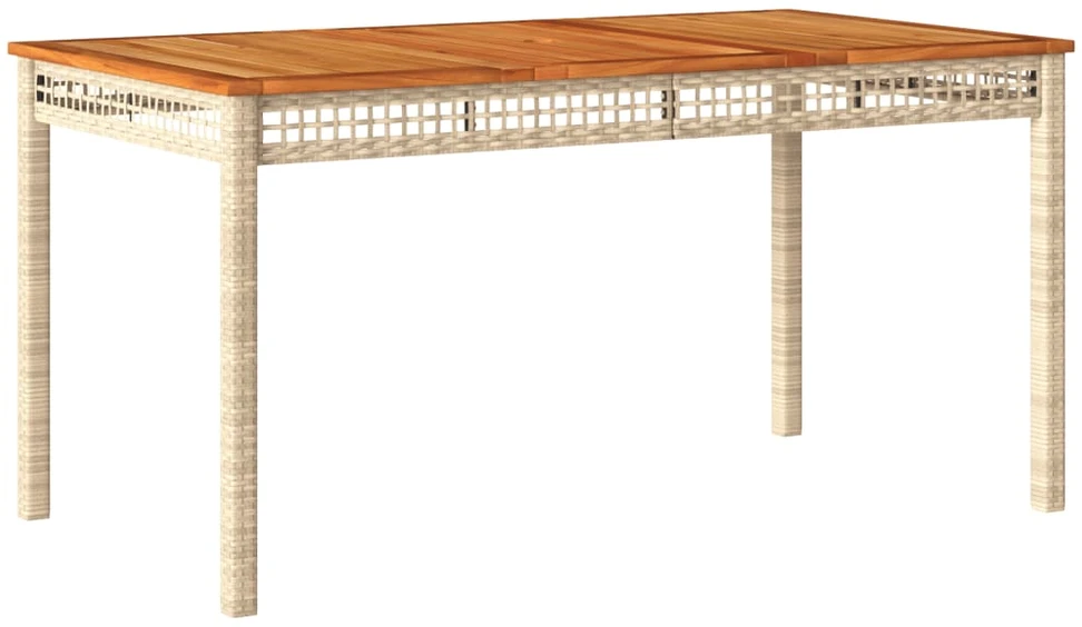 Sodo stalas, rudas, 109x107x74cm, poliratanas ir stiklas