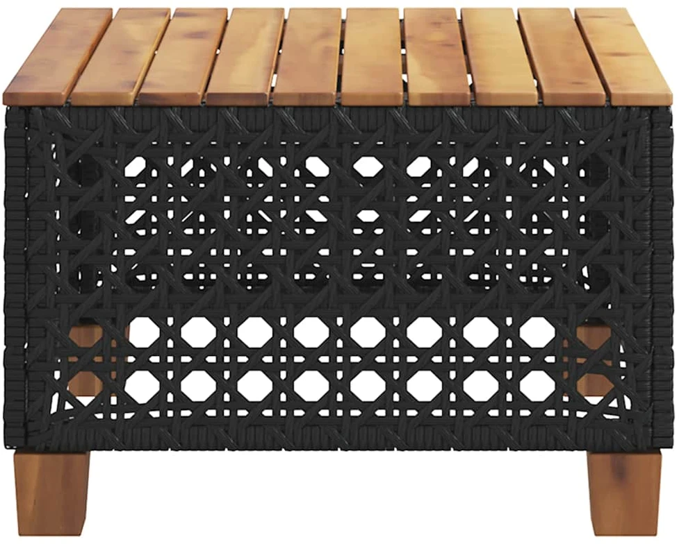 Sodo stalas, smėlio, 109x107x74cm, poliratanas ir stiklas