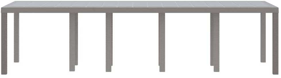 Sodo stalas Šviesiai pilka 300 x 100 x 73 cm poliratanas
