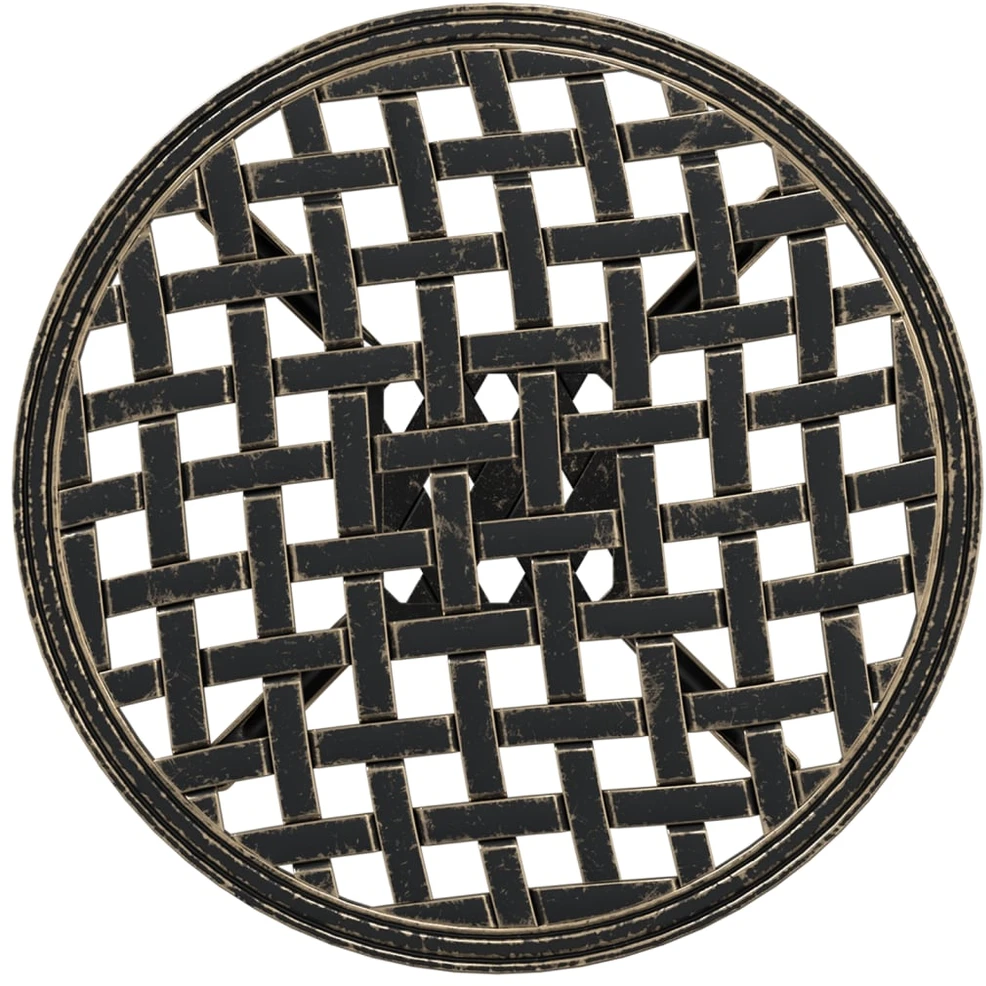 Sodo staliukas, bronzinės spalvos, 48x53cm, lietas aliuminis