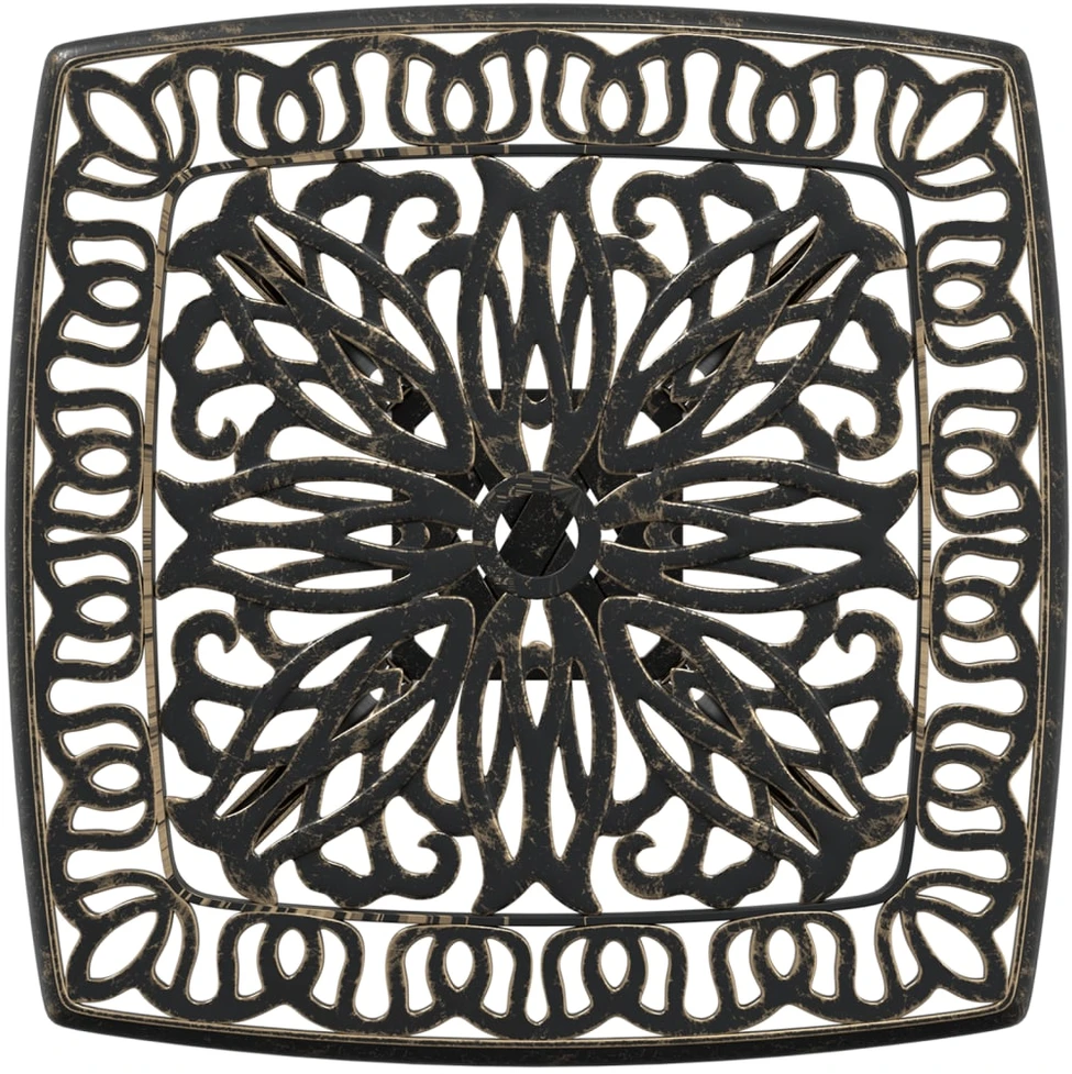 Sodo staliukas, bronzinės spalvos, 53x53x53cm, lietas aliuminis