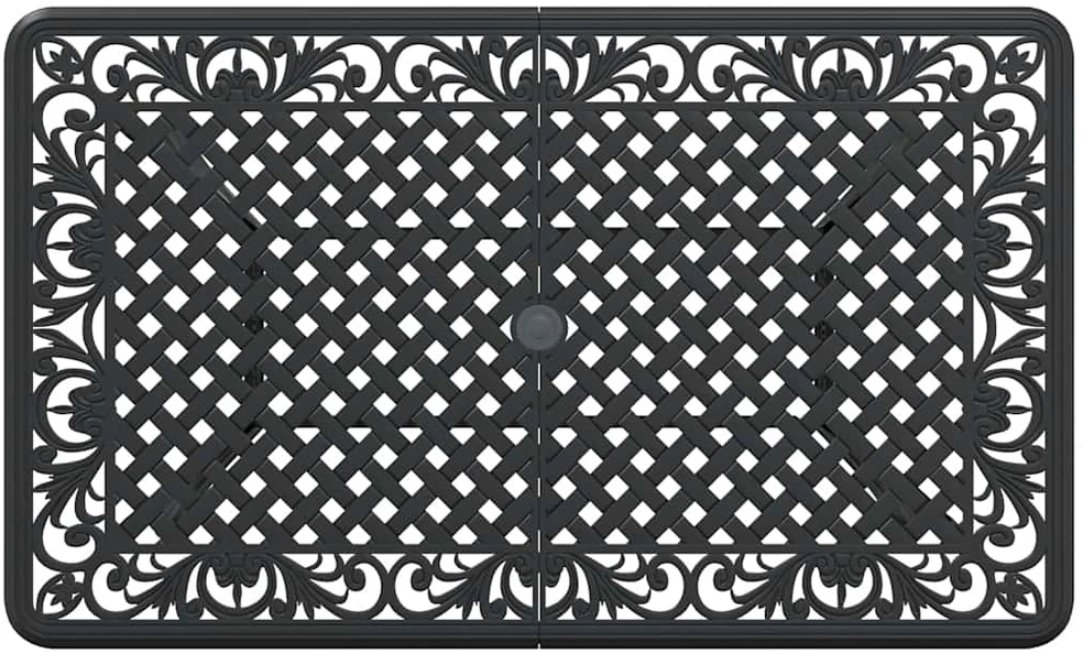 Sodo staliukas, juodos spalvos, 150x90x72cm, lietas aliuminis