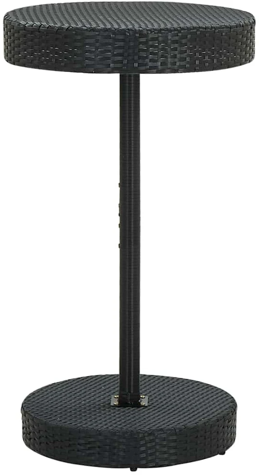 Sodo staliukas, juodos spalvos, 60,5x106cm, poliratanas