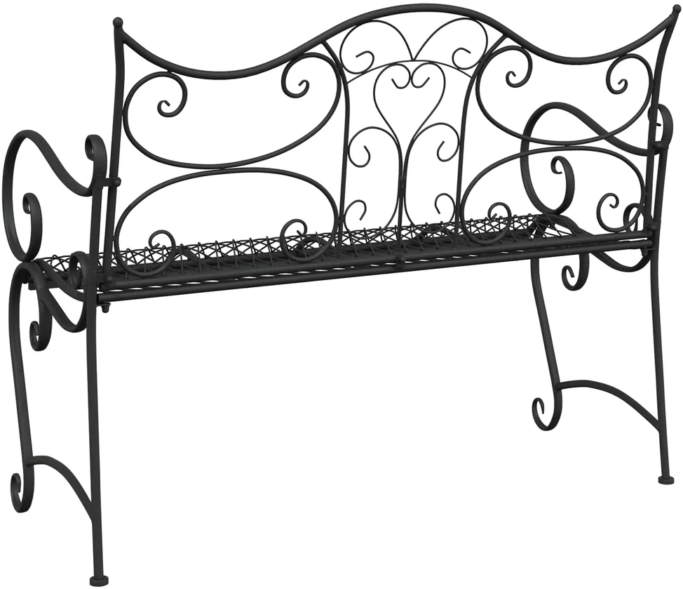 Sodo suolas 2-Vietų skaičius 114 x 56,5 x 90 cm Plienas Juoda