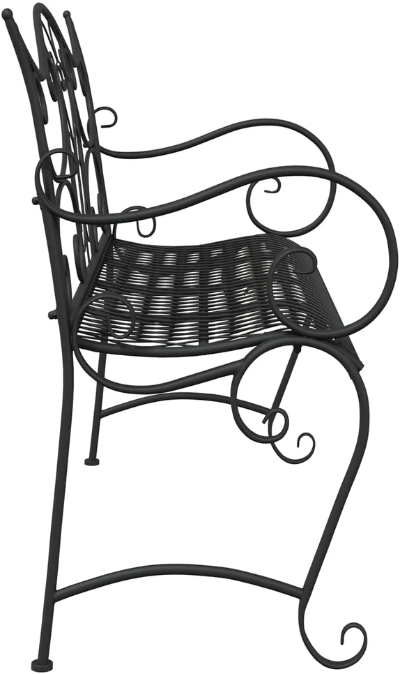 Sodo suolas 2-Vietų skaičius 114 x 56,5 x 90 cm Plienas Juoda