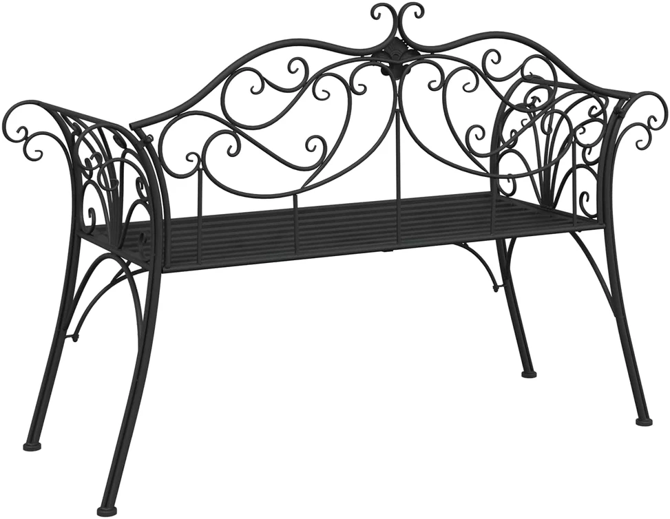 Sodo suolas 2-Vietų skaičius 130 x 47 x 90 cm Plienas Juoda