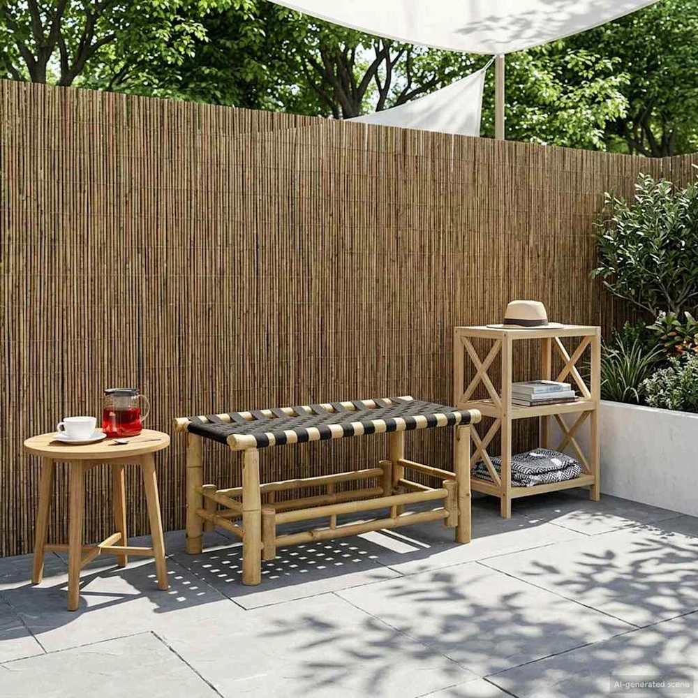Sodo suolas 80 x 38 x 40 cm Bambukas Natūrali Stačiakampio