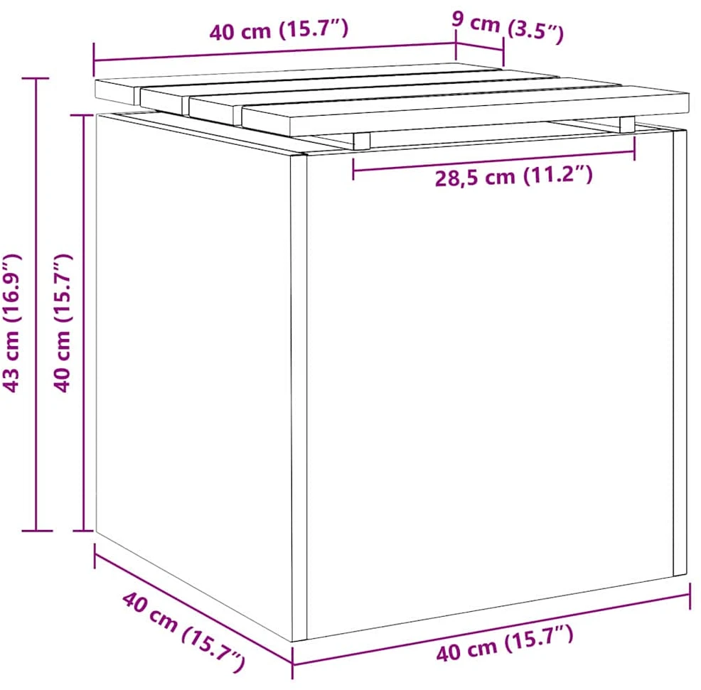 Sodo suolas Balta 40 x 40 x 43 cm Plienas