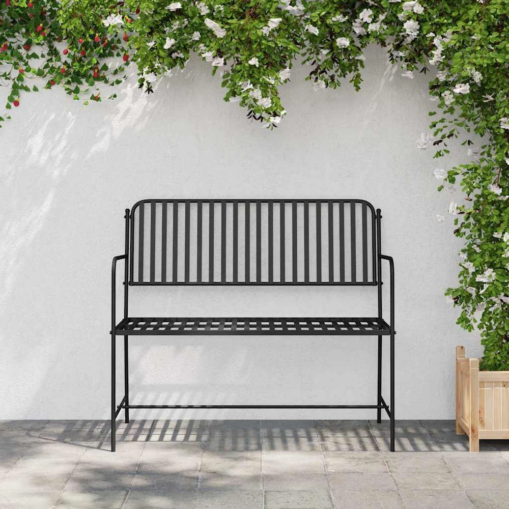 Sodo suolas 2 -Seater 103,5 x 51,5 x 90 cm Plienas Juoda