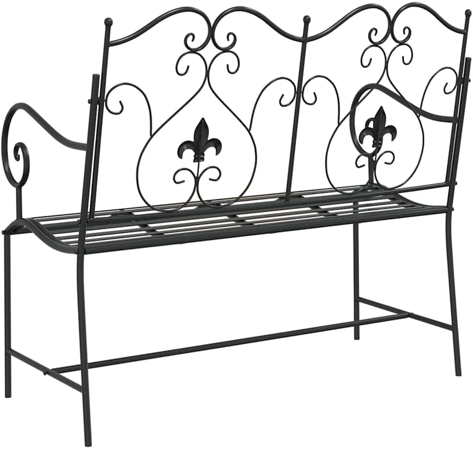 Sodo suolas 2 -Seater 104 x 54 x 93 cm Plienas Juoda