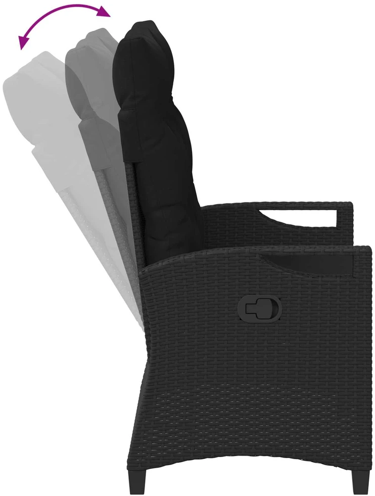Sodo suolas Juoda 105 x 60 x 112 cm Plienas ir poliesteris