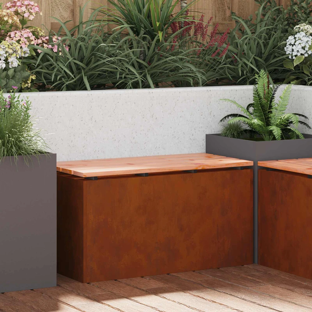 Sodo suolas 2 -Seater 80 x 40 x 43 cm Rūdijanti Stačiakampio