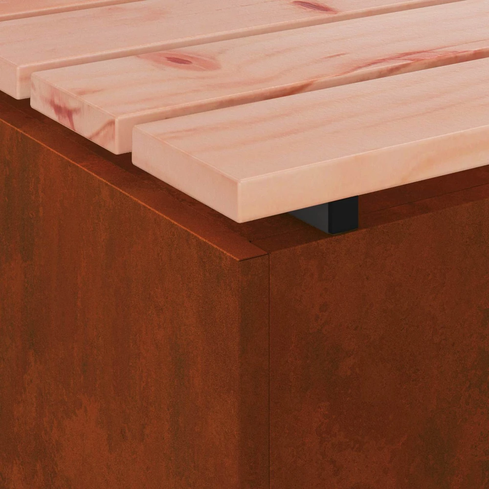 Sodo suolas 2 -Seater 80 x 40 x 43 cm Rūdijanti Stačiakampio