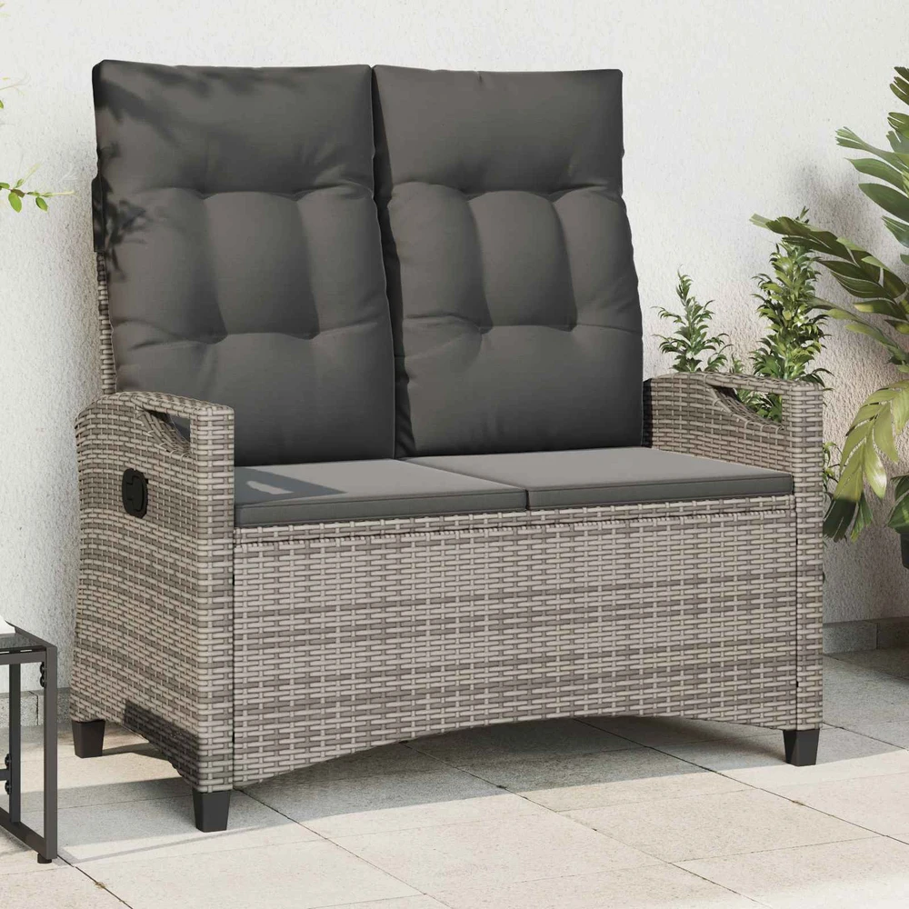 Sodo suolas su pagalve Pilka ir tamsiai pilka 105 x 60 x 112 cm
